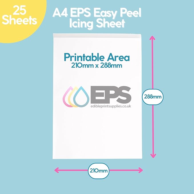 EPS Easy Peel A4 Premium Icing Sheets for Edible Printing - 20 Icing Sheets per Pack