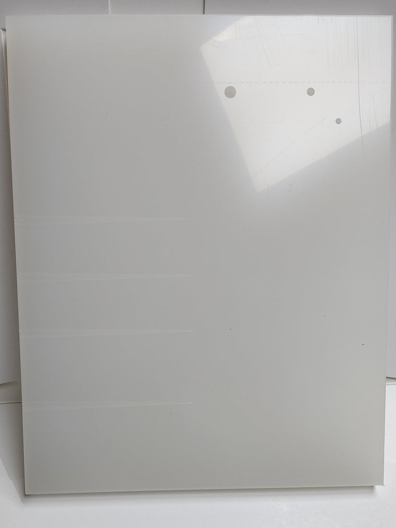 Non Stick White  board with  Veiner /grooves and mexican hat holes (grooved board) 10 x 8 x 1/2"  inch (250x200x12 mm)