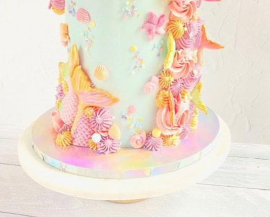 Silver PRISM Round Masonite (MDF) Unicorn Premium Iridescent Cake Board 10mm