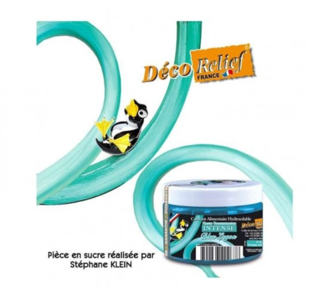 DECO RELIEF COLOUR INTENSIVE WATER SOLUBLE FOOD COLOUR -Lagoon Blue -50g INT82