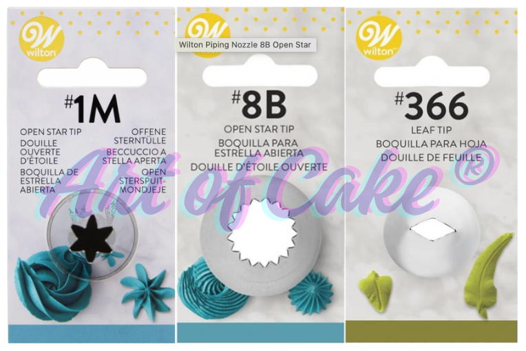 Wilton Nozzles set of 3 ( 1M , 8B & 366)