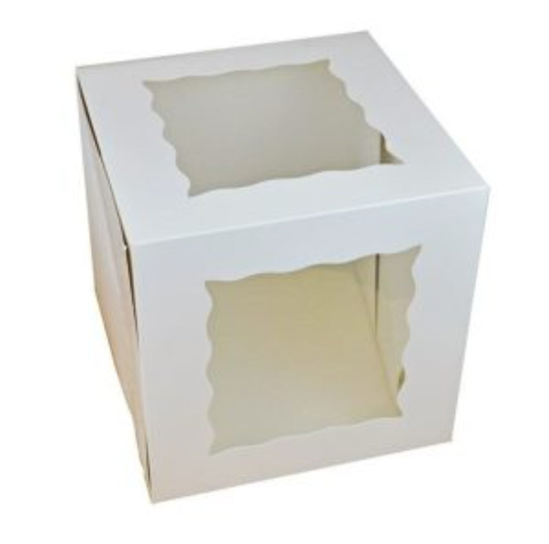 White Tall Window Cake Box And Window Lid CHOOSE A SIZE