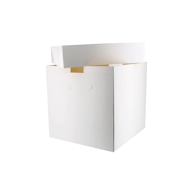 Tall Cake Box and Lid -White-Choose A Size.