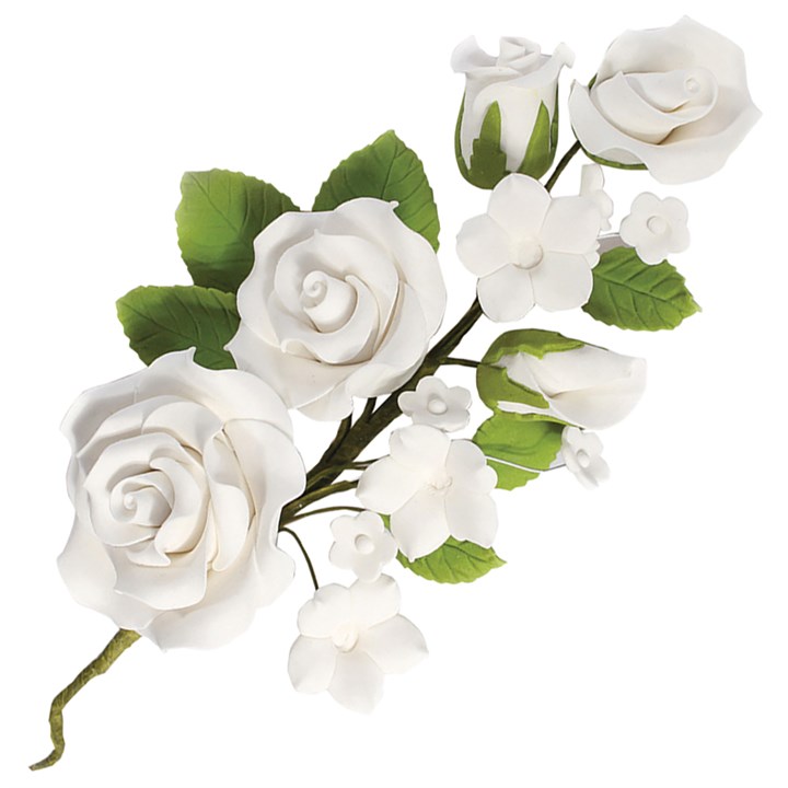 Gum Paste Spray White Rose 145mm-20132