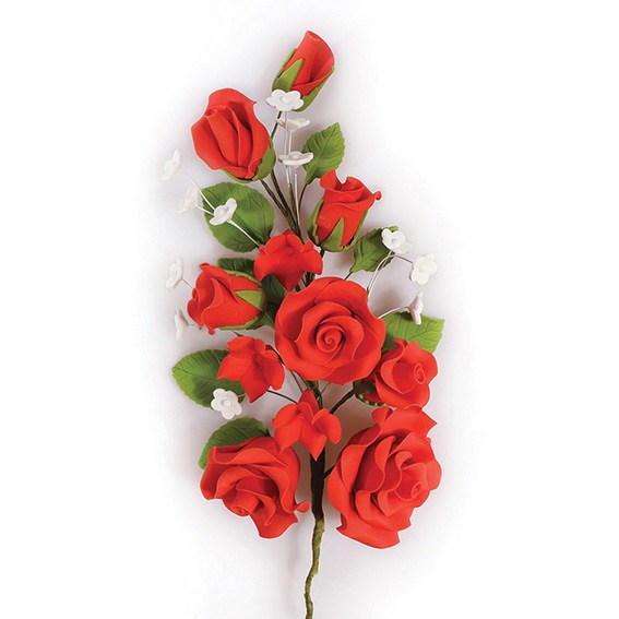 Red rose spray 170mm ref #20135