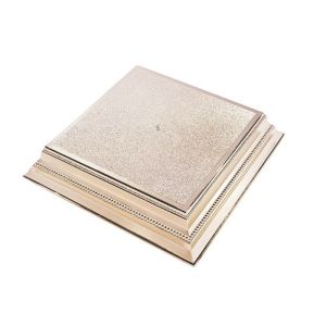 Square Plastic Cake Stand - 14" top Gold #7713