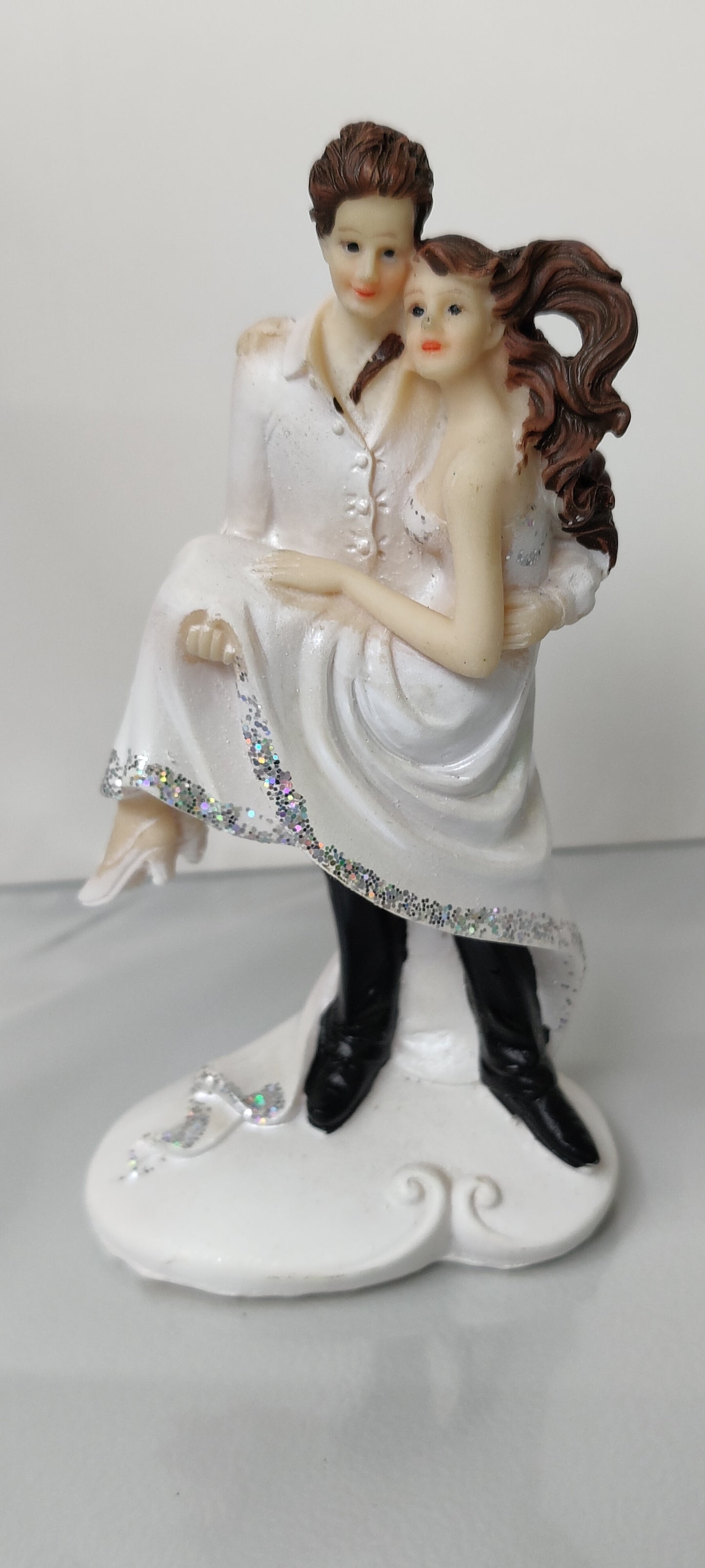 Wedding Figurine Groom Carrying Bride Cake Topper-13 cm height