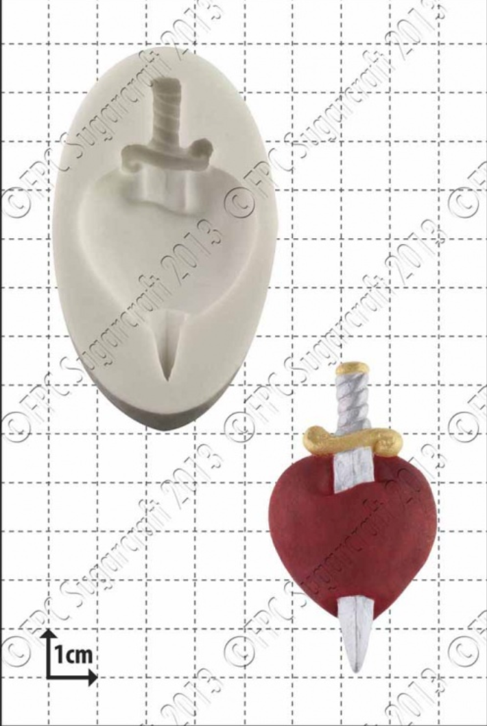 Heart and Dagger Silicone Mould By FPC