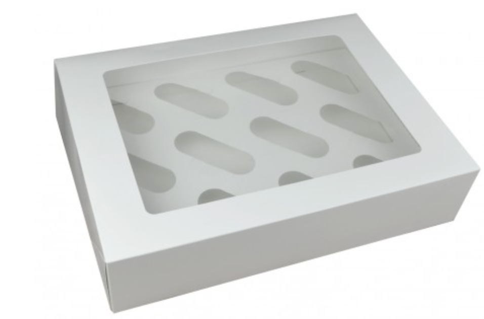 CUPCAKE BOX WITH INSERT-3" DEEP-CHOOSE A SIZE