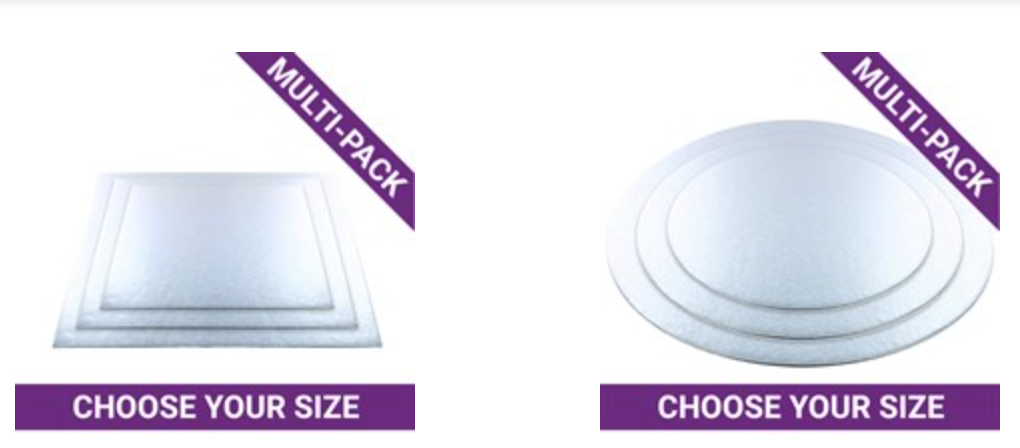 Double Thick Cut Edge Cake Card Pack of 25 CHOOSE A SIZE & SHAPE