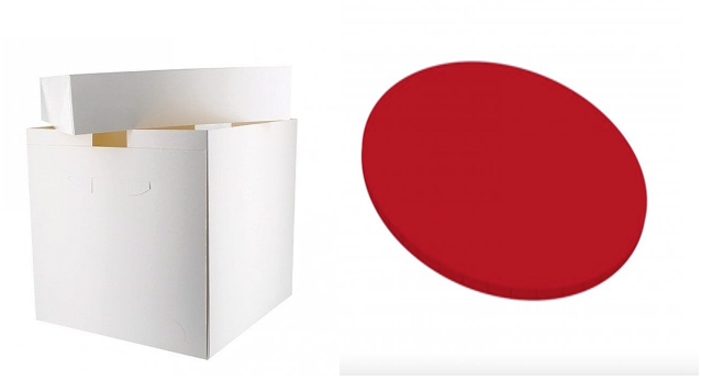 Round Masonite Board (5mm) & White Tall Cake Box -Choose A Size & Colour