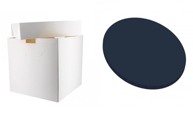 Masonite Cake Board (5mm) & White Tall Cake Box -Choose A Size & Colour