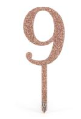 ACRYLIC GLITTER CAKE TOPPER- CHOOSE A COLOUR AND NUMBER
