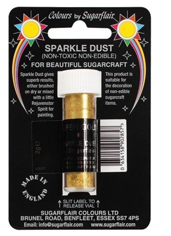 SUGARFLAIR SPARKLE - Dust 2g-Non Edible CHOOSE A COLOUR