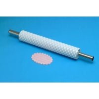 20 IN DEEP IMPRESSION BASKWEAVE ROLLING PIN W/HANDLE #BW90
