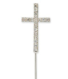 Large Diamante Cross  on a stem  - 4cm tall cross