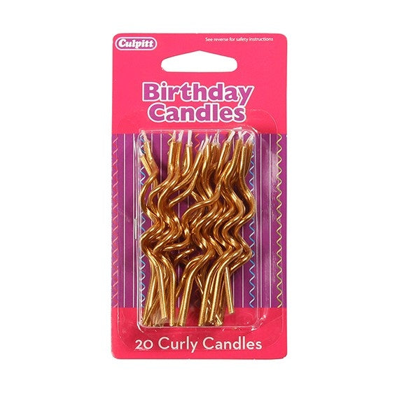 Gold  Curly Candles
