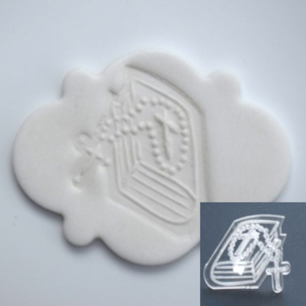 Embossing stamp - Holy book and rosary -47mm ( PERU)
