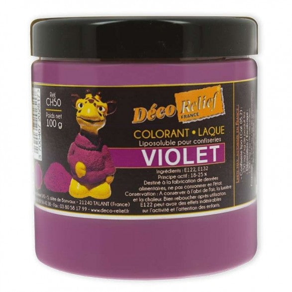 DECO RELIEF COLOUR Special Chocolate Food Colour -Violet 100g # CH50