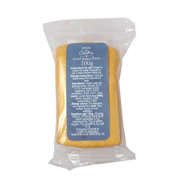 House of Cake Metallic Gold Sugar Paste 100g