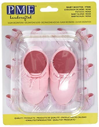 HANDCRAFTED SUGAR TOPPERS â€“ PINK - MEDIUM BABY BOOTEE