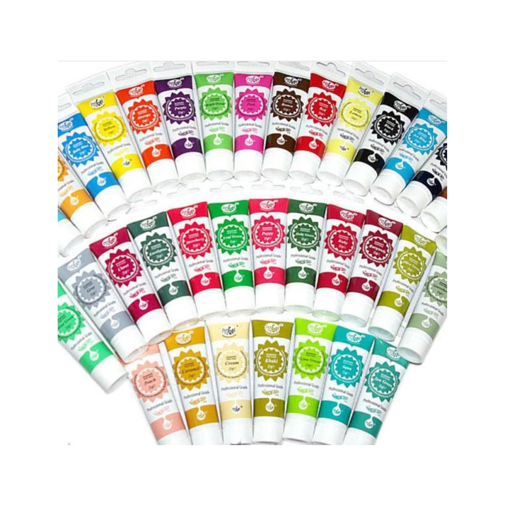 Rainbow Dust ProGel FULL SET- all 34 Pro Gel concentrated paste gel icing / food colouring 25g (Discount Exempt )