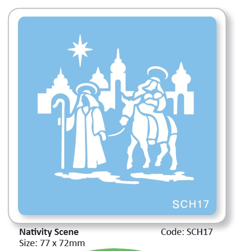 Stencil Nativity Scene