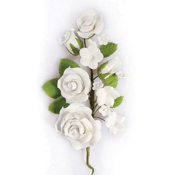 Gum Paste Spray Rose White 170mm #20140