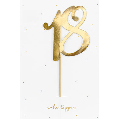 GOLD NUMBER CAKE TOPPER--20.5cm