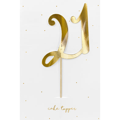 GOLD NUMBER CAKE TOPPER--20.5cm