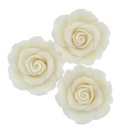 Warm White Sugar Soft roses  63mm Pack of 8  #21507