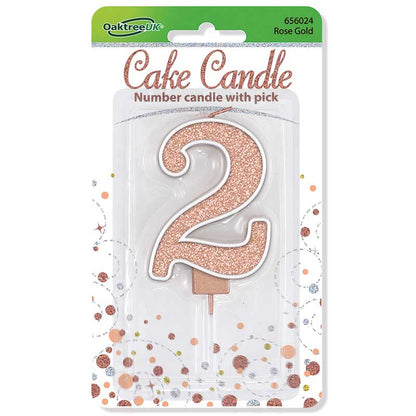 GLITTER NUMBER  CANDLES    (CHOOSE A NUMBER)
