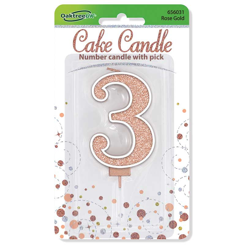 GLITTER NUMBER  CANDLES    (CHOOSE A NUMBER)