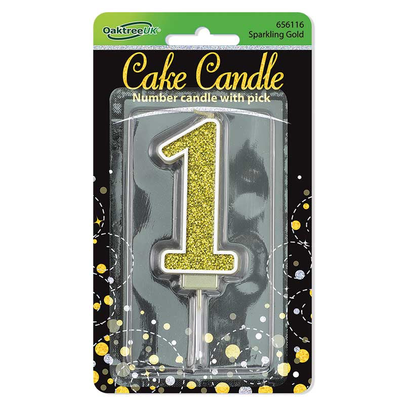 GLITTER NUMBER  CANDLES    (CHOOSE A NUMBER)