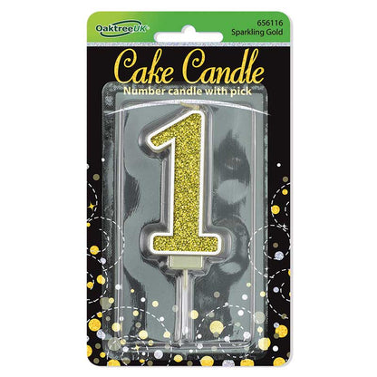 GLITTER NUMBER  CANDLES    (CHOOSE A NUMBER)