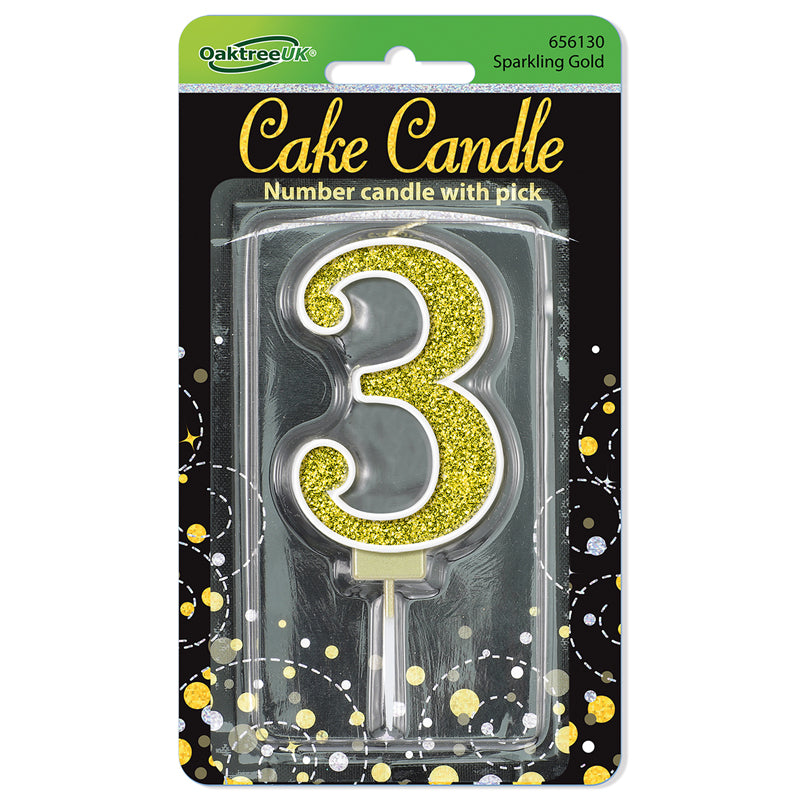 GLITTER NUMBER  CANDLES    (CHOOSE A NUMBER)