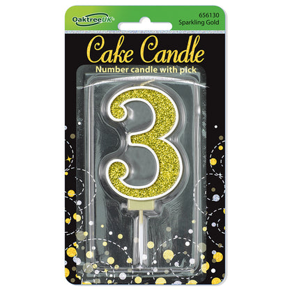 GLITTER NUMBER  CANDLES    (CHOOSE A NUMBER)
