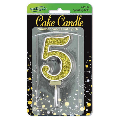 GLITTER NUMBER  CANDLES    (CHOOSE A NUMBER)