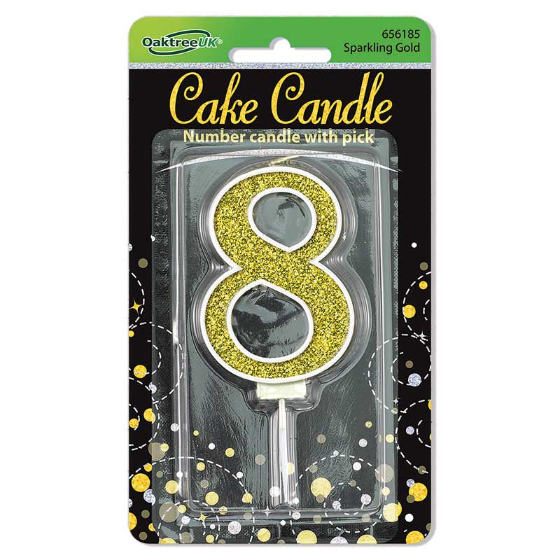 GLITTER NUMBER  CANDLES    (CHOOSE A NUMBER)