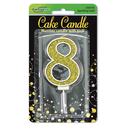 GLITTER NUMBER  CANDLES    (CHOOSE A NUMBER)