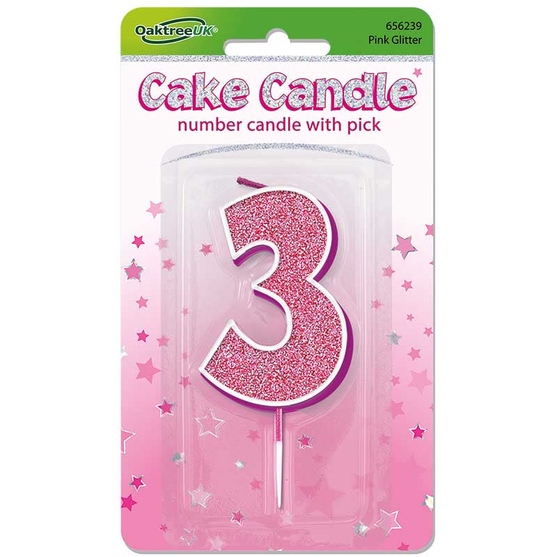 GLITTER NUMBER  CANDLES    (CHOOSE A NUMBER)