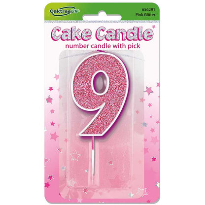 GLITTER NUMBER  CANDLES    (CHOOSE A NUMBER)