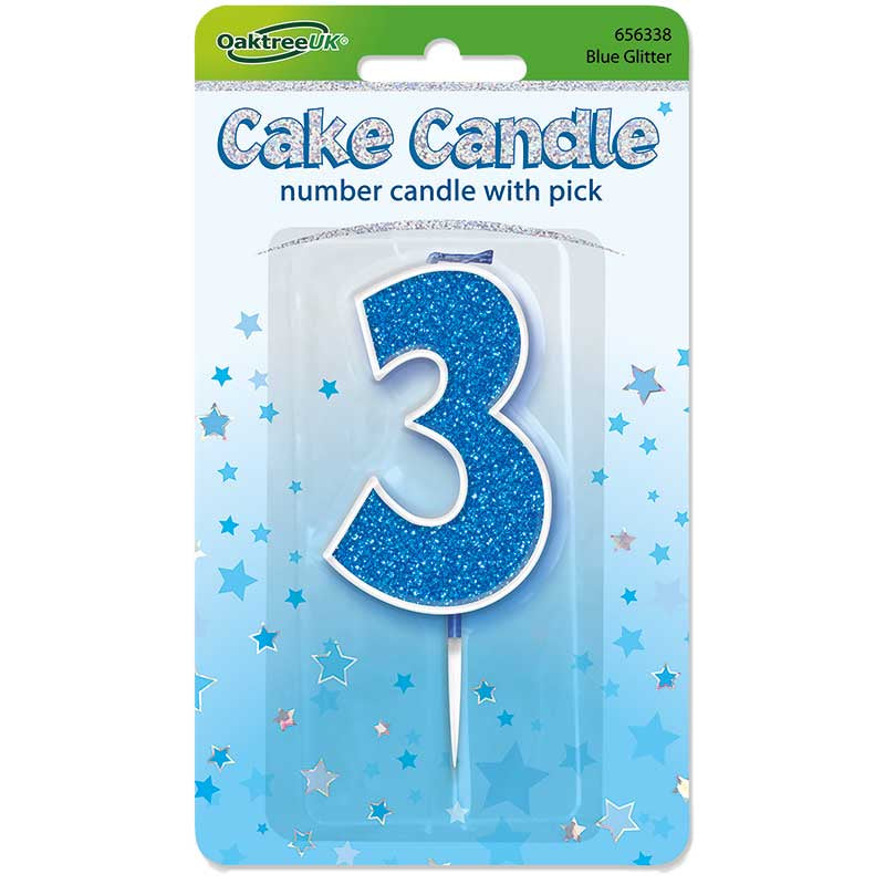 GLITTER NUMBER  CANDLES    (CHOOSE A NUMBER)