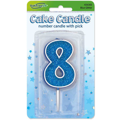 GLITTER NUMBER  CANDLES    (CHOOSE A NUMBER)