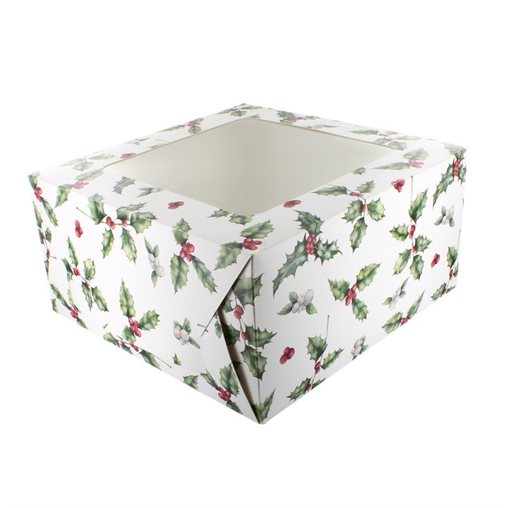 Holly( Christmas) Cake Box ---CHOOSE A SIZE