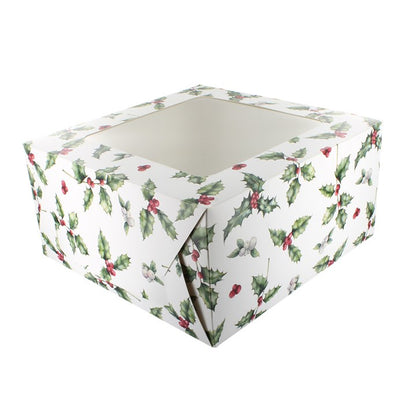 Holly( Christmas) Cake Box ---CHOOSE A SIZE