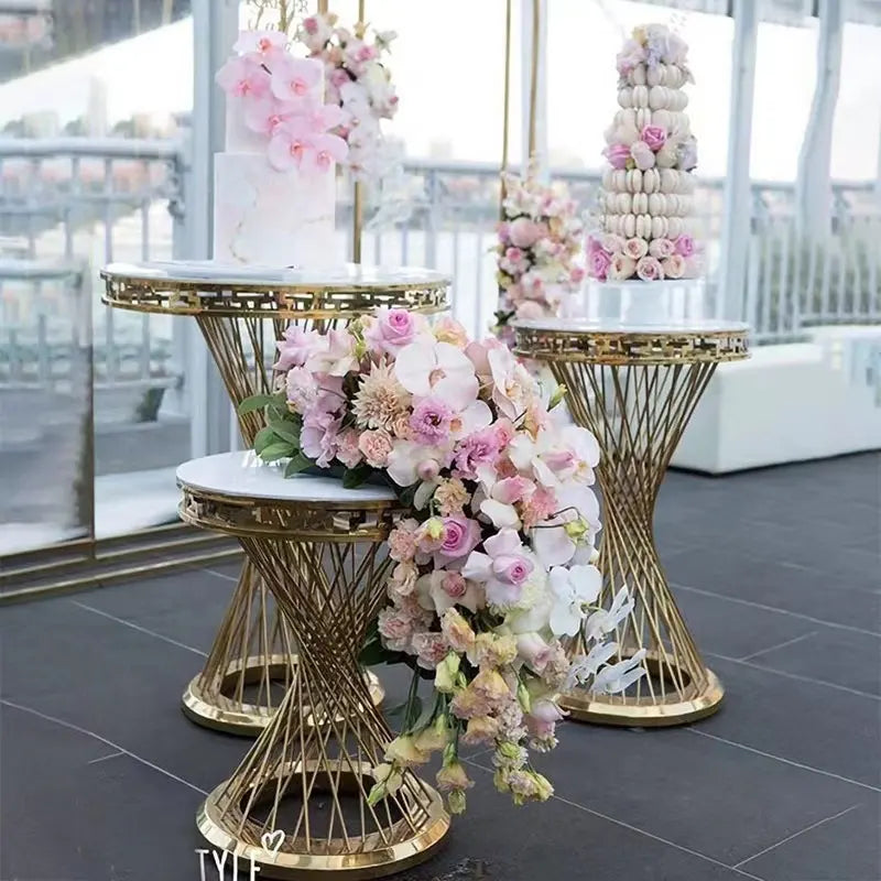 CAKE STAND FOR HIRE (From £40-Indoor Luxury Style Decoration Party Banquet Plinths Stands Stainless Steel Base Wedding Event  Cake Stand