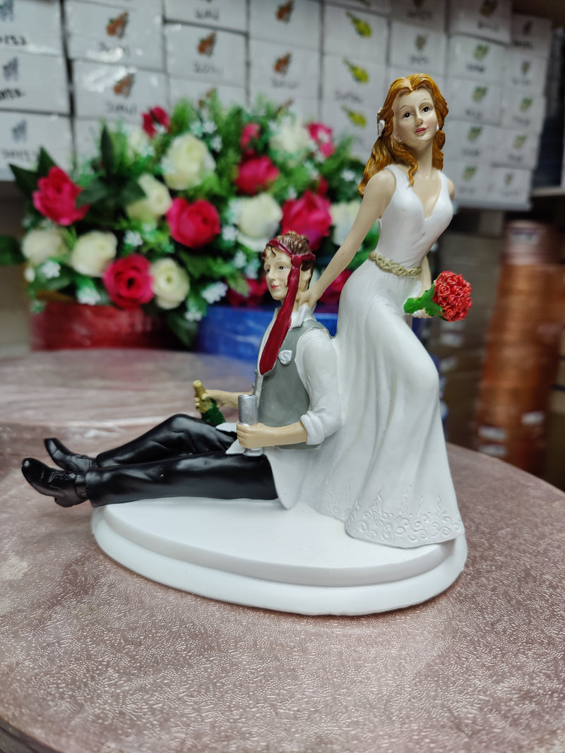 Wedding Figurine Dragging groom