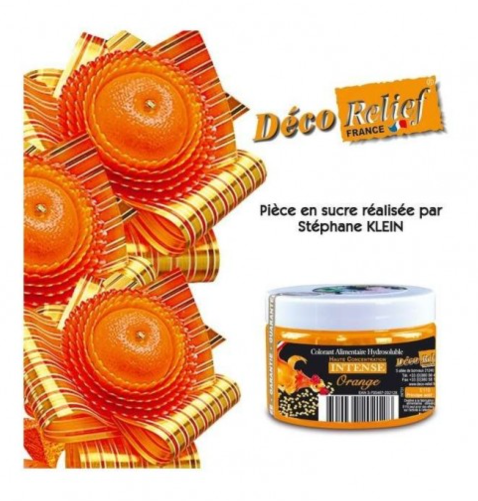 DECO RELIEF COLOUR  INTENSIVE WATER SOLUBLE FOOD COLOUR-Orange-50g INT31