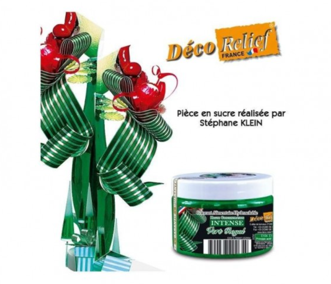DECO RELIEF COLOUR  INTENSIVE WATER SOLUBLE FOOD COLOUR  -Royal Green -50g  INT62